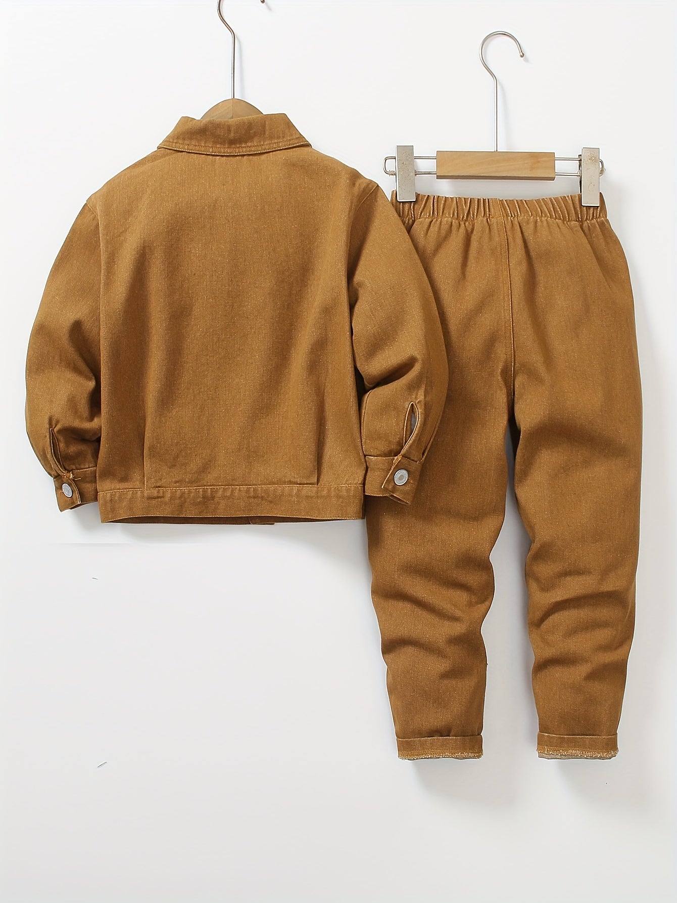 Veste Jean et Pantalon Élastique Homme Enfant Printemps Automne Casual