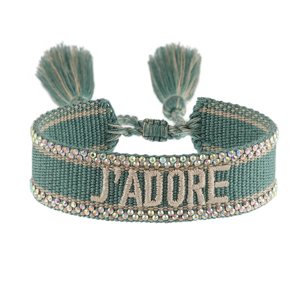 Bracelet en Coton Tressé Fait Main Ajustable Unisexe Style Classique