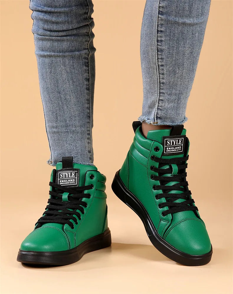Baskets Skate Unisexes Hautes Confortables Design Moderne Semelle Caoutchouc