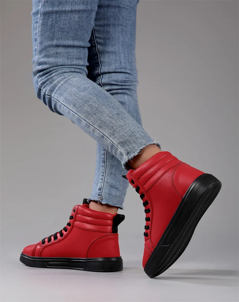 Baskets Skate Unisexes Hautes Confortables Design Moderne Semelle Caoutchouc