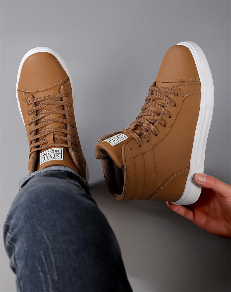 Baskets Skate Unisexes Hautes Confortables Design Moderne Semelle Caoutchouc