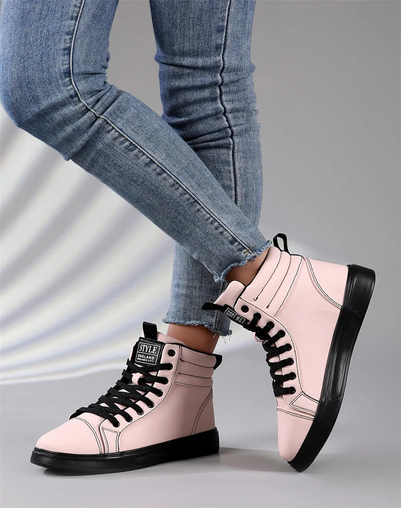 Baskets Skate Unisexes Hautes Confortables Design Moderne Semelle Caoutchouc