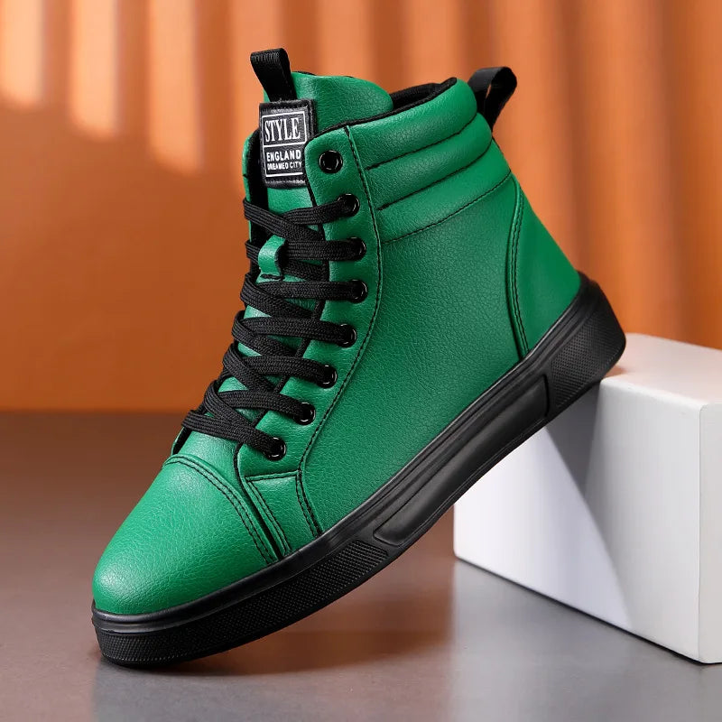 Baskets Skate Unisexes Hautes Confortables Design Moderne Semelle Caoutchouc