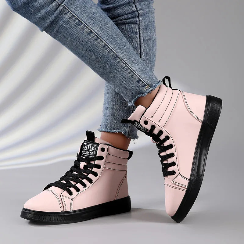 Baskets Skate Unisexes Hautes Confortables Design Moderne Semelle Caoutchouc
