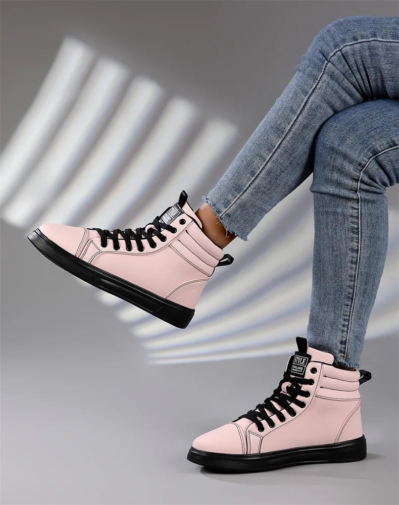 Baskets Skate Unisexes Hautes Confortables Design Moderne Semelle Caoutchouc