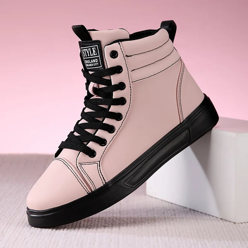 Baskets Skate Unisexes Hautes Confortables Design Moderne Semelle Caoutchouc