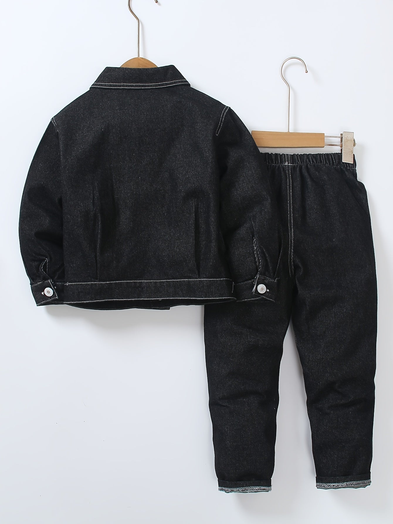 Veste Jean et Pantalon Élastique Homme Enfant Printemps Automne Casual