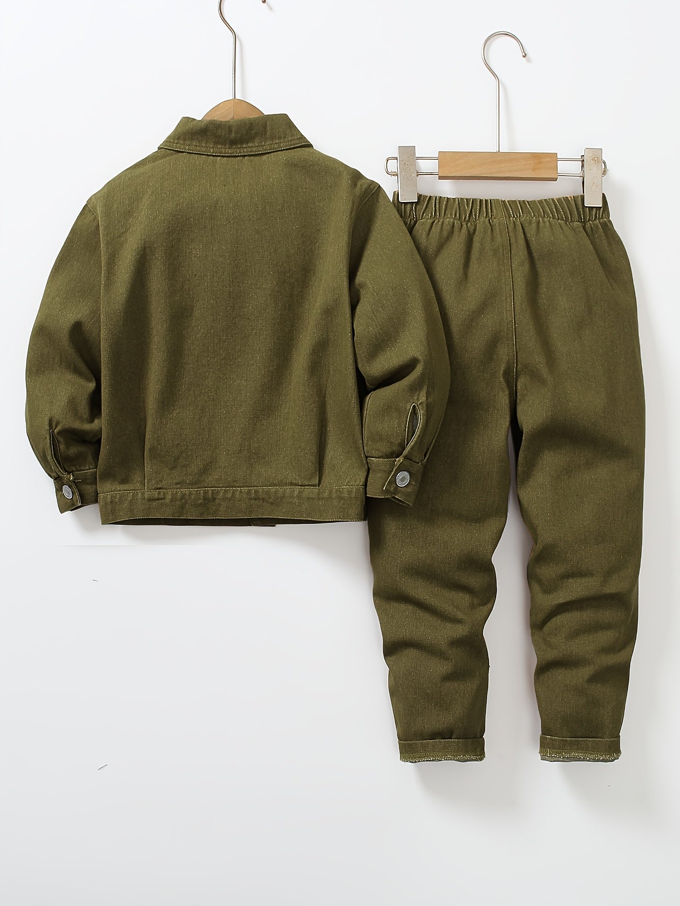 Veste Jean et Pantalon Élastique Homme Enfant Printemps Automne Casual