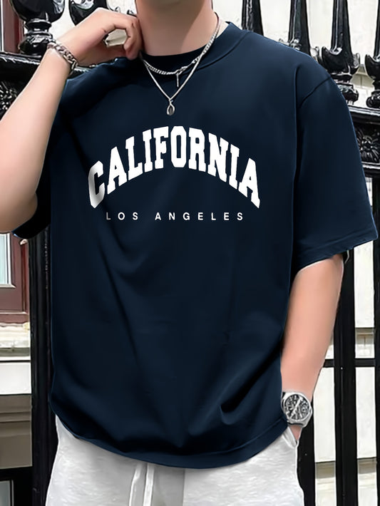 T-shirt Graphique Los Angeles Homme T-shirt Gris Léger et Décontracté
