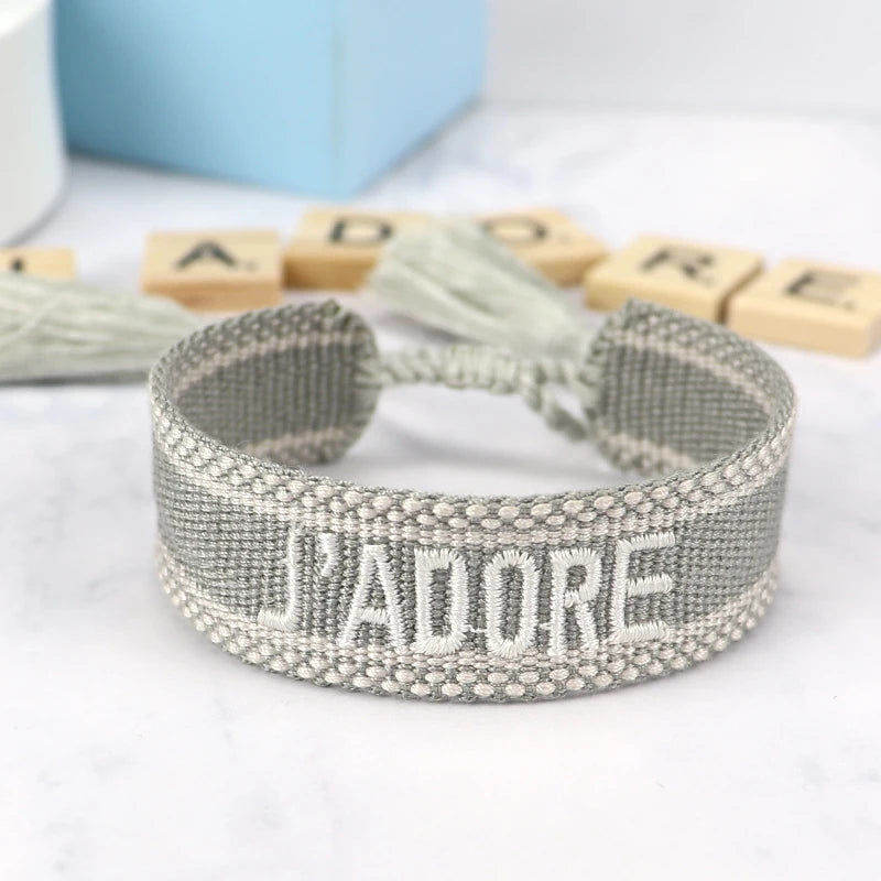 Bracelet en Coton Tressé Fait Main Ajustable Unisexe Style Classique