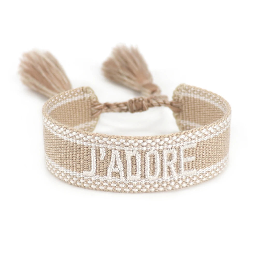 Bracelet en Coton Tressé Fait Main Ajustable Unisexe Style Classique