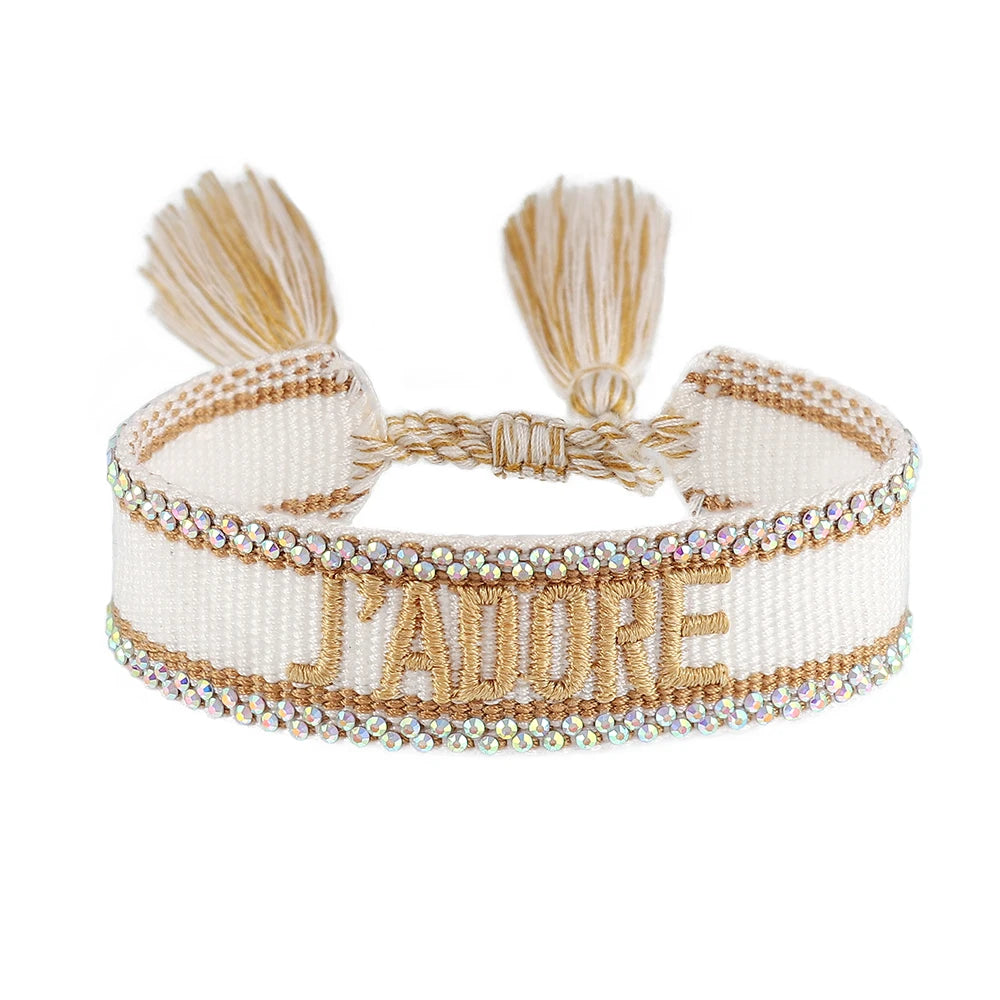 Bracelet en Coton Tressé Fait Main Ajustable Unisexe Style Classique