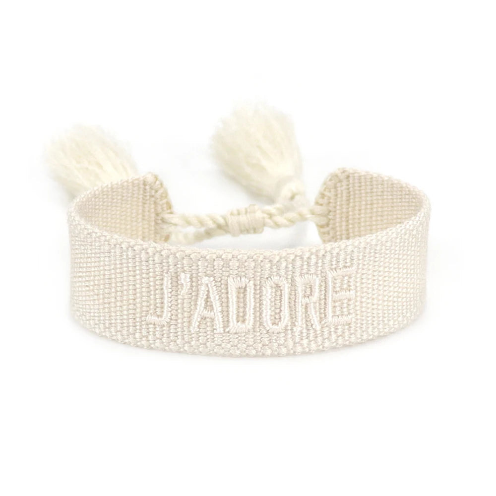 Bracelet en Coton Tressé Fait Main Ajustable Unisexe Style Classique