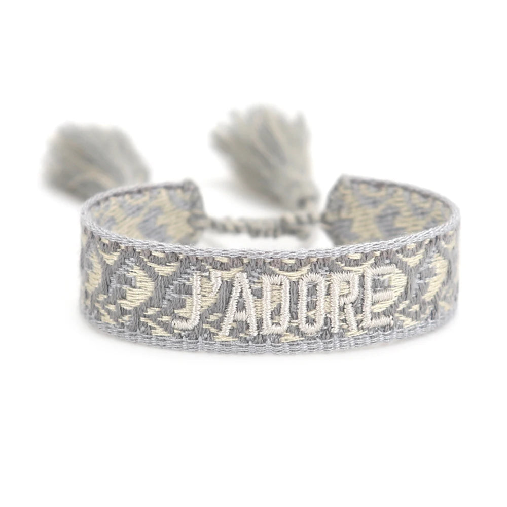 Bracelet en Coton Tressé Fait Main Ajustable Unisexe Style Classique