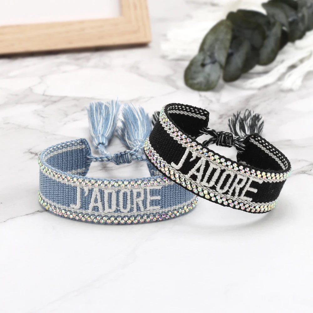 Bracelet en Coton Tressé Fait Main Ajustable Unisexe Style Classique
