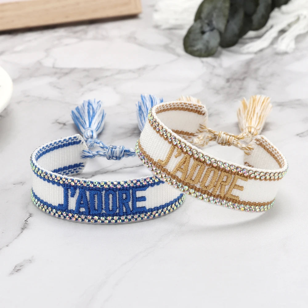 Bracelet en Coton Tressé Fait Main Ajustable Unisexe Style Classique