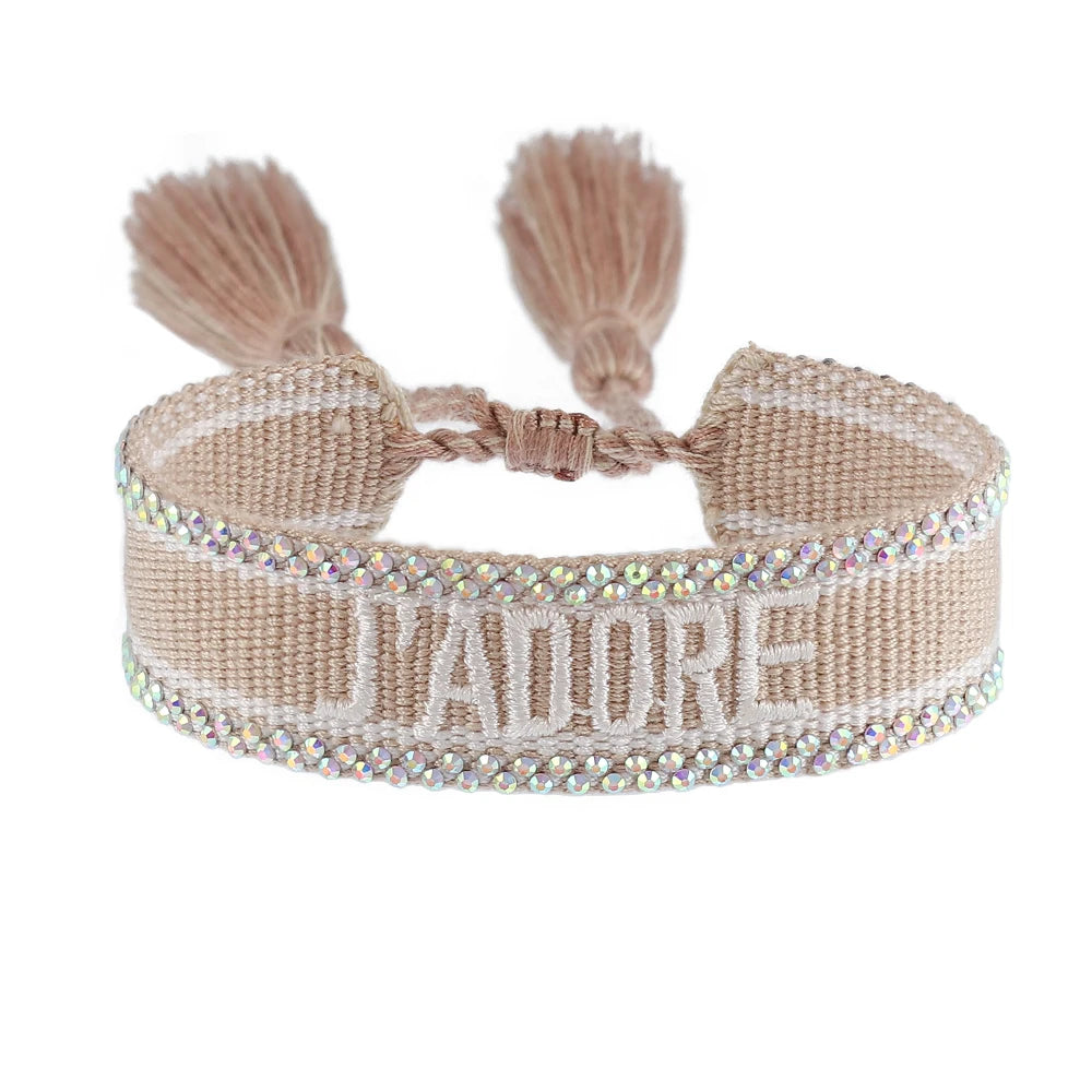 Bracelet en Coton Tressé Fait Main Ajustable Unisexe Style Classique