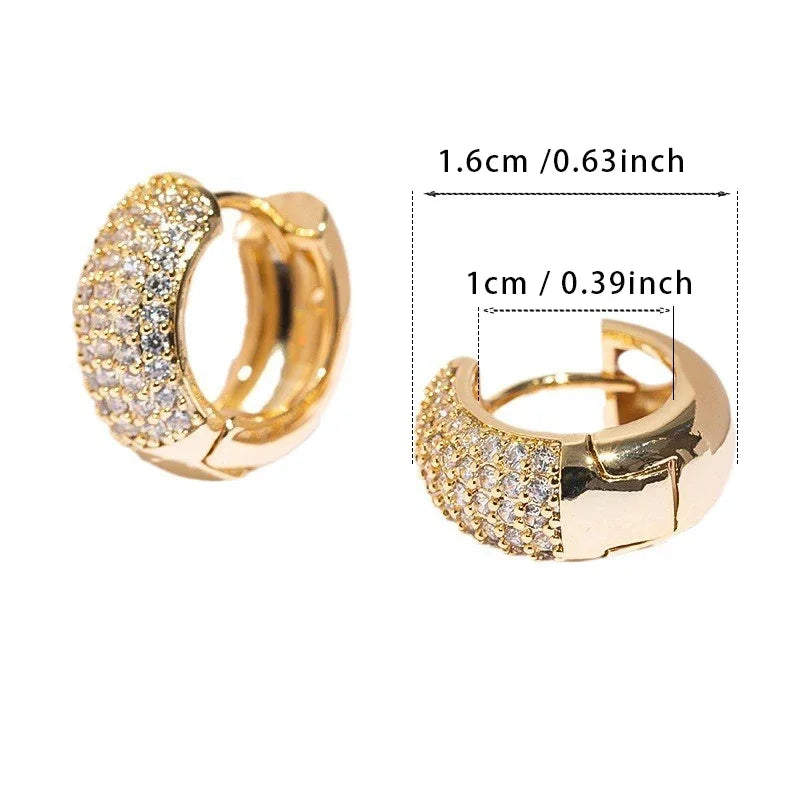 Boucles Doreilles Créoles Zirconia Acier Inoxydable Unisexe Cadeau Tendance