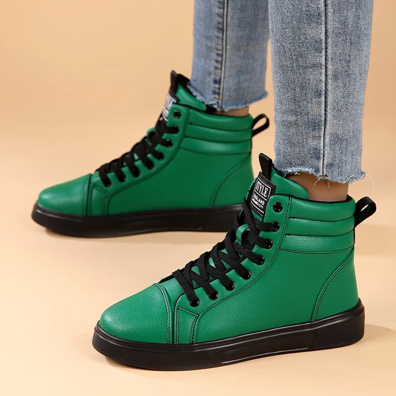 Baskets Skate Unisexes Hautes Confortables Design Moderne Semelle Caoutchouc