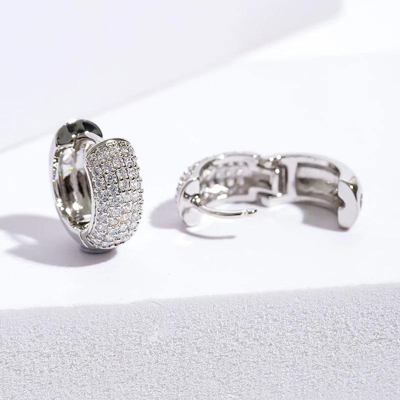 Boucles Doreilles Créoles Zirconia Acier Inoxydable Unisexe Cadeau Tendance