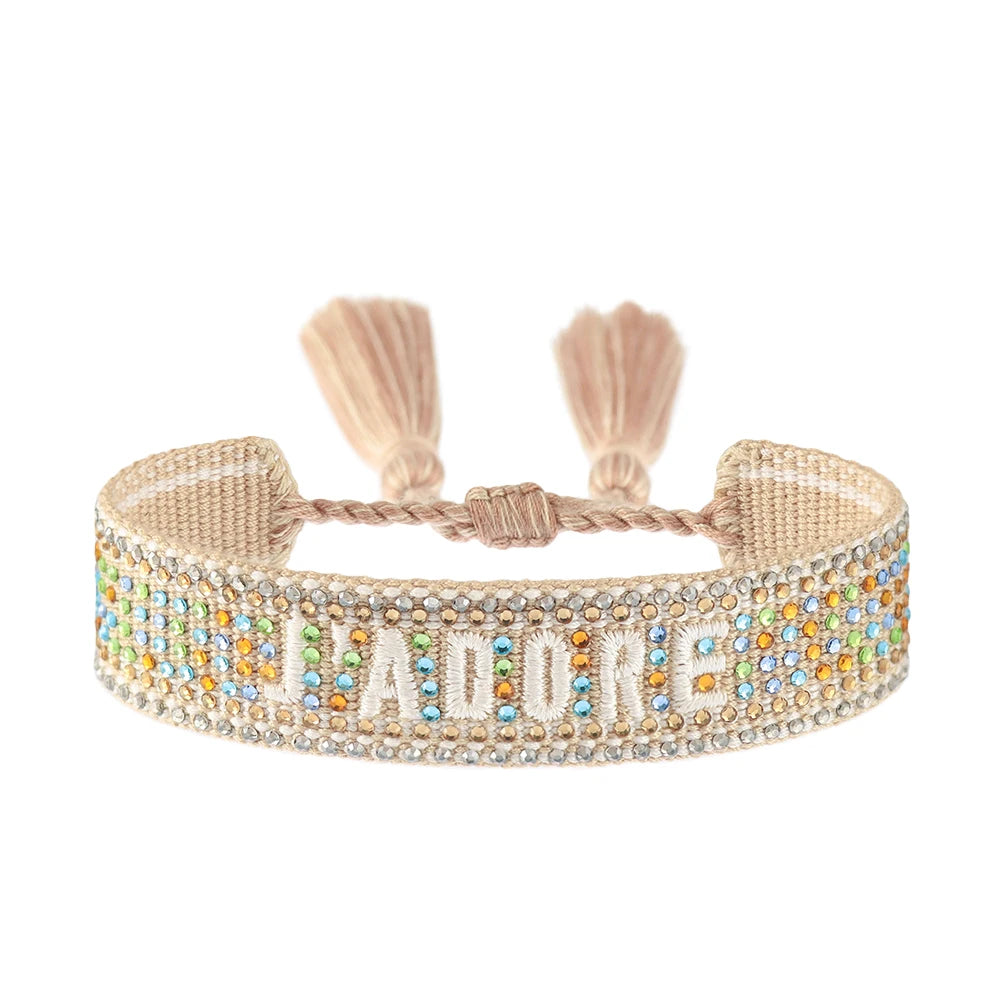 Bracelet en Coton Tressé Fait Main Ajustable Unisexe Style Classique