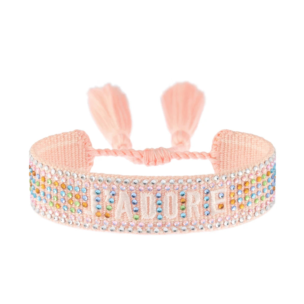 Bracelet en Coton Tressé Fait Main Ajustable Unisexe Style Classique