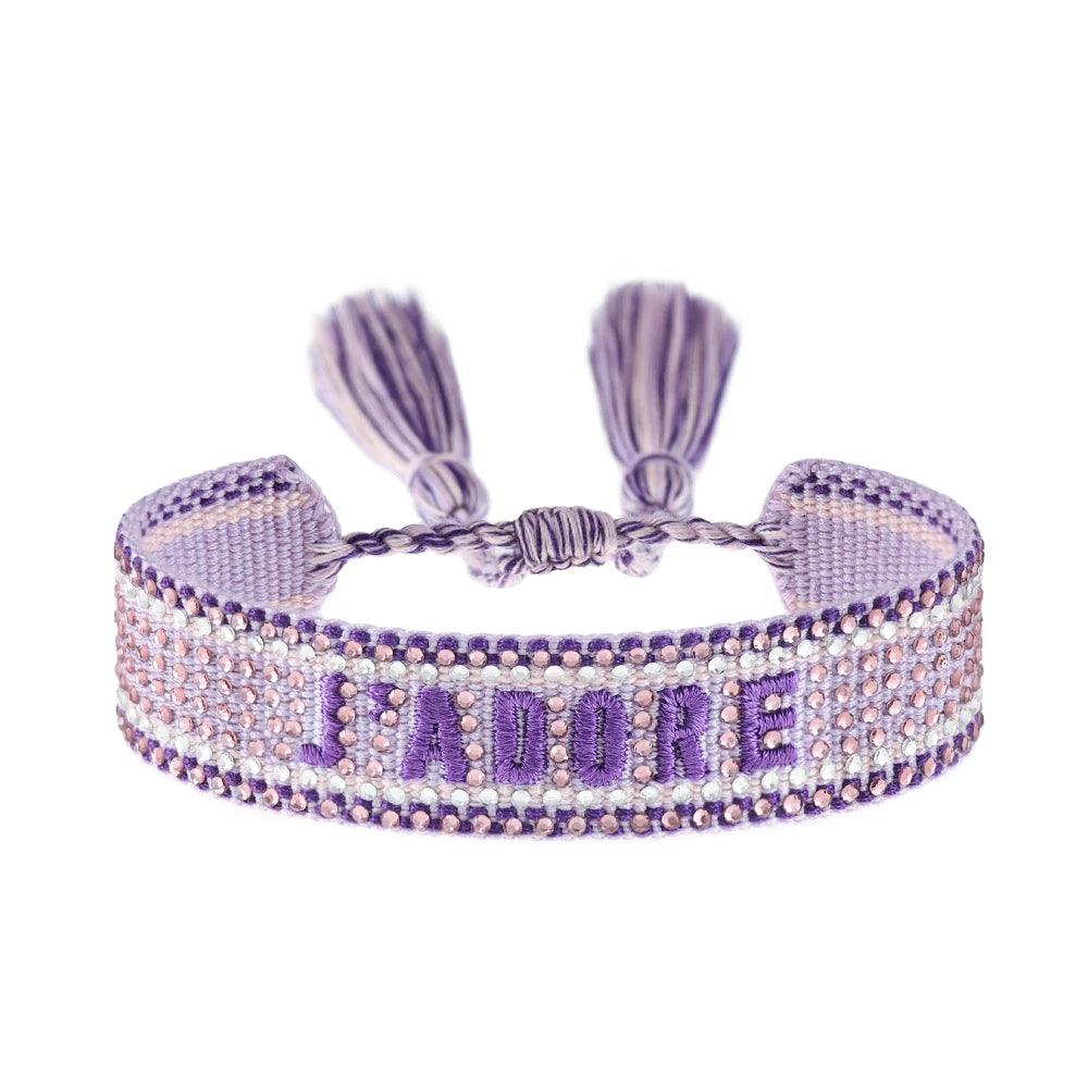 Bracelet en Coton Tressé Fait Main Ajustable Unisexe Style Classique