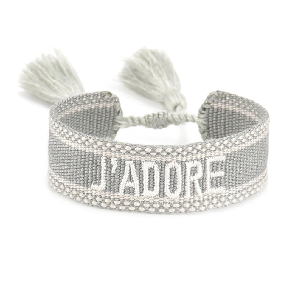 Bracelet en Coton Tressé Fait Main Ajustable Unisexe Style Classique