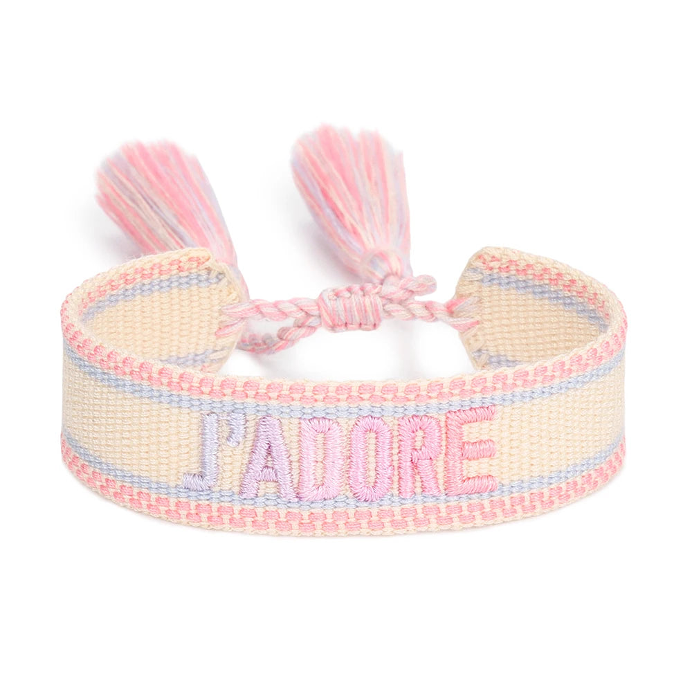 Bracelet en Coton Tressé Fait Main Ajustable Unisexe Style Classique