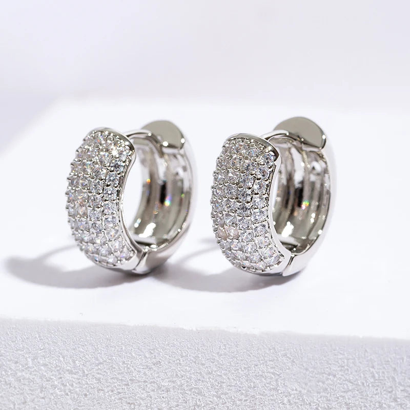 Boucles Doreilles Créoles Zirconia Acier Inoxydable Unisexe Cadeau Tendance