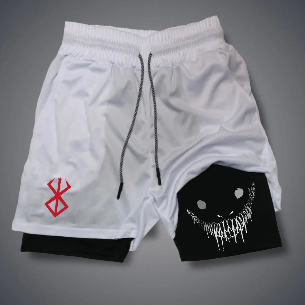 Short Sport Homme été Séchage rapide running fitness 2 en 1 Gym Jogging