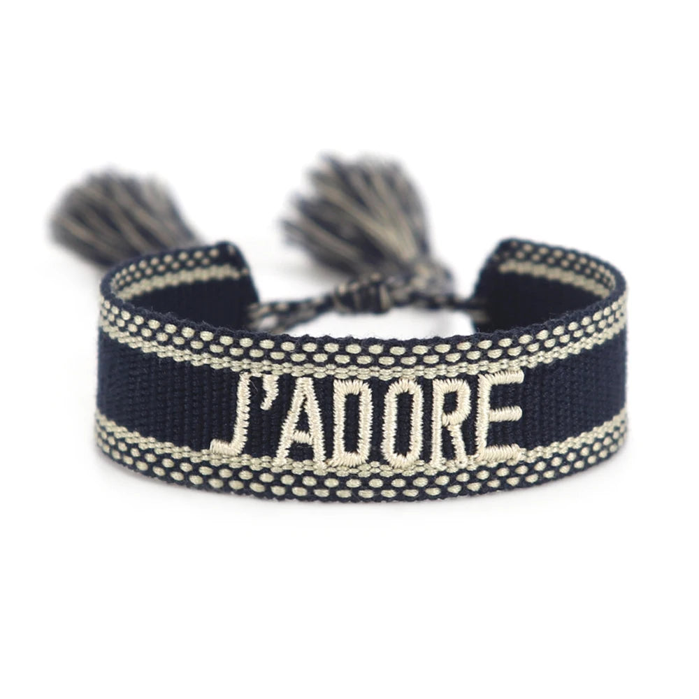 Bracelet en Coton Tressé Fait Main Ajustable Unisexe Style Classique