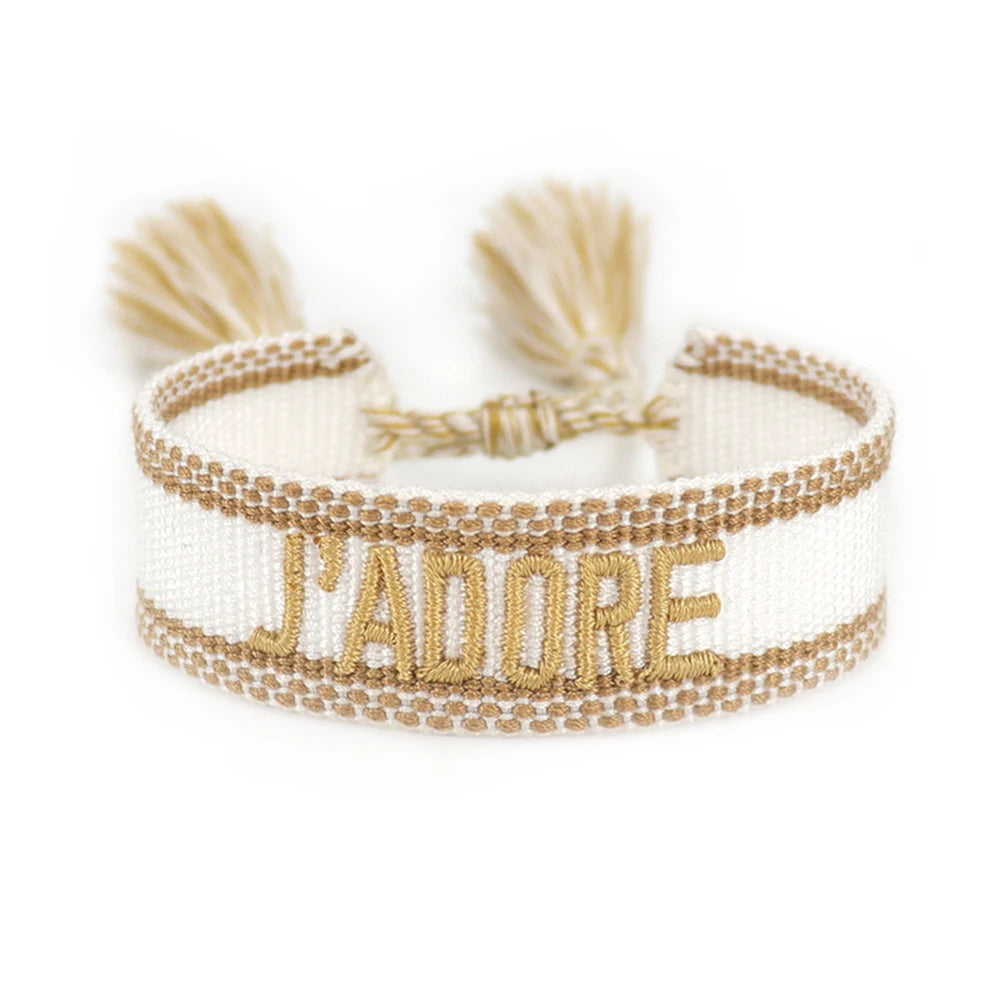 Bracelet en Coton Tressé Fait Main Ajustable Unisexe Style Classique
