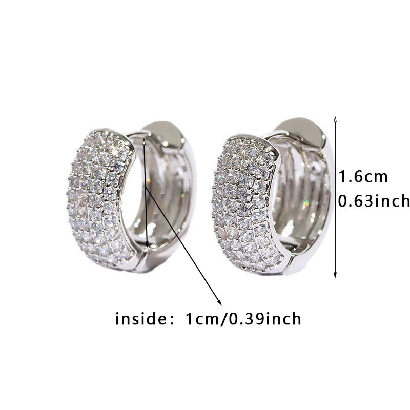 Boucles Doreilles Créoles Zirconia Acier Inoxydable Unisexe Cadeau Tendance