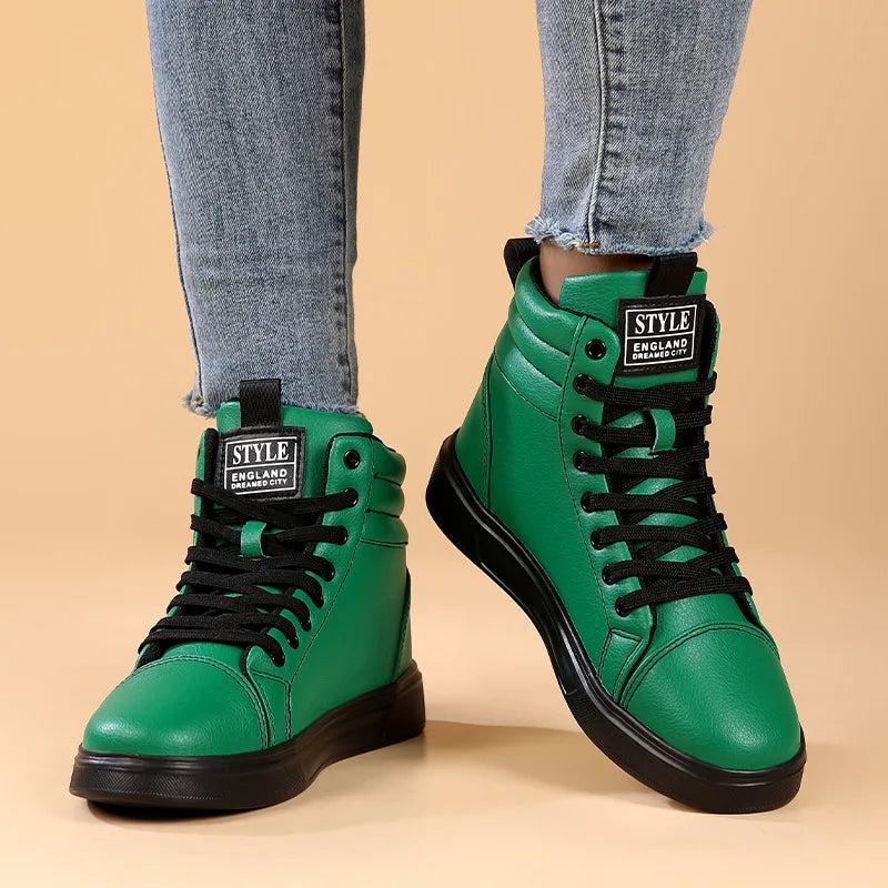 Baskets Skate Unisexes Hautes Confortables Design Moderne Semelle Caoutchouc