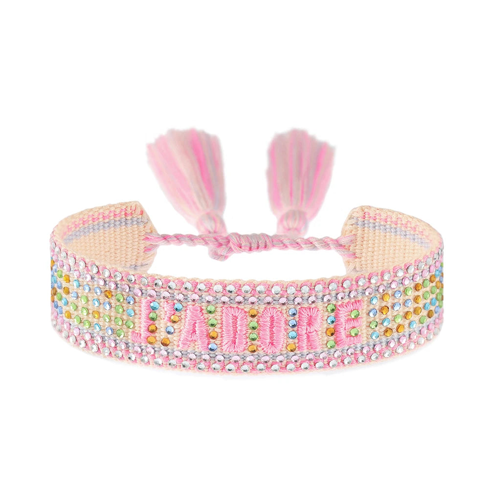 Bracelet en Coton Tressé Fait Main Ajustable Unisexe Style Classique