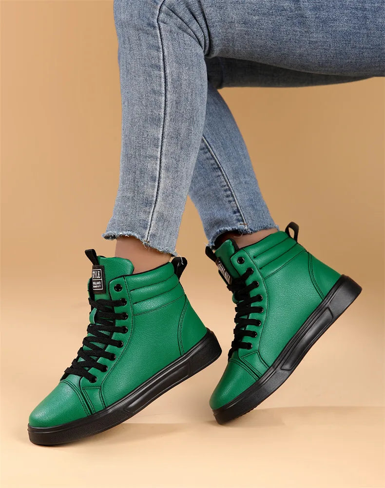 Baskets Skate Unisexes Hautes Confortables Design Moderne Semelle Caoutchouc
