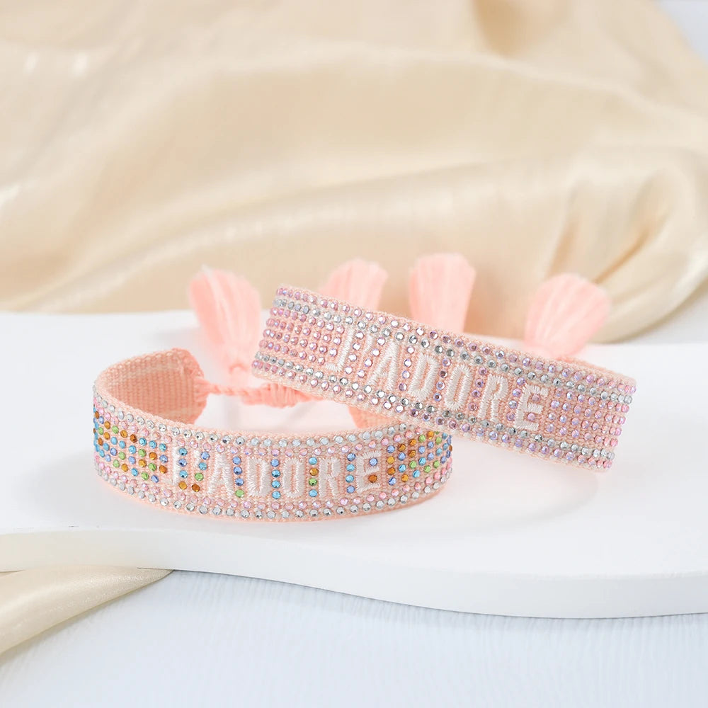 Bracelet en Coton Tressé Fait Main Ajustable Unisexe Style Classique