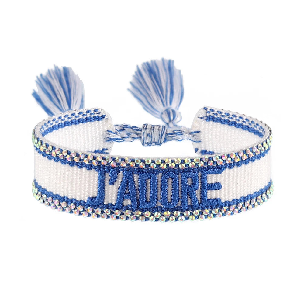 Bracelet en Coton Tressé Fait Main Ajustable Unisexe Style Classique