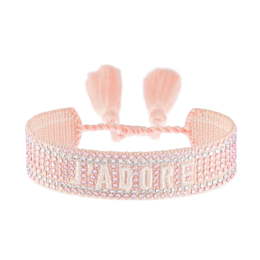 Bracelet en Coton Tressé Fait Main Ajustable Unisexe Style Classique