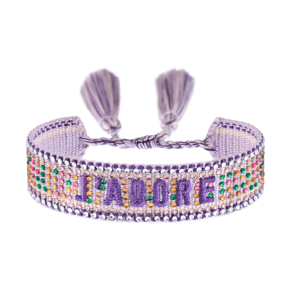 Bracelet en Coton Tressé Fait Main Ajustable Unisexe Style Classique