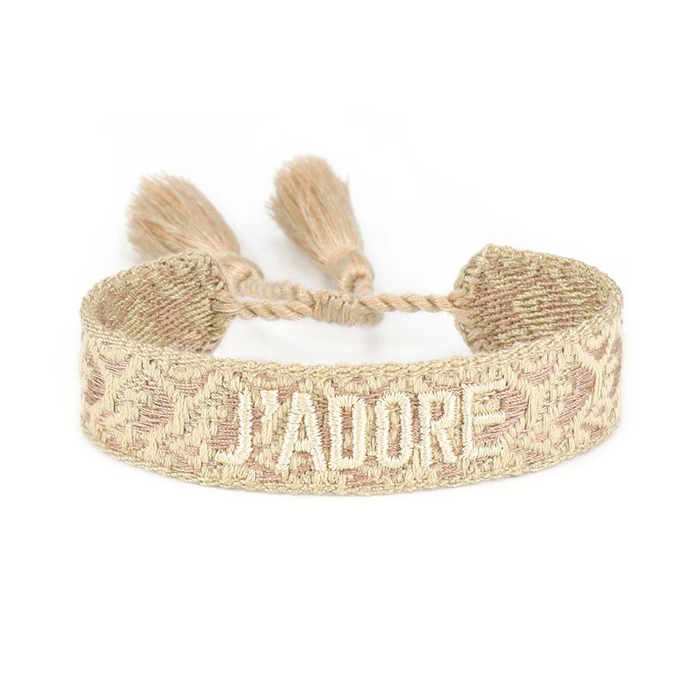 Bracelet en Coton Tressé Fait Main Ajustable Unisexe Style Classique
