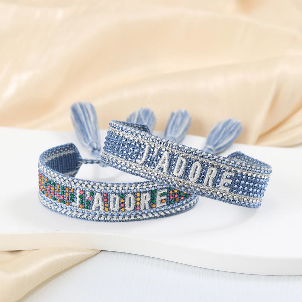 Bracelet en Coton Tressé Fait Main Ajustable Unisexe Style Classique