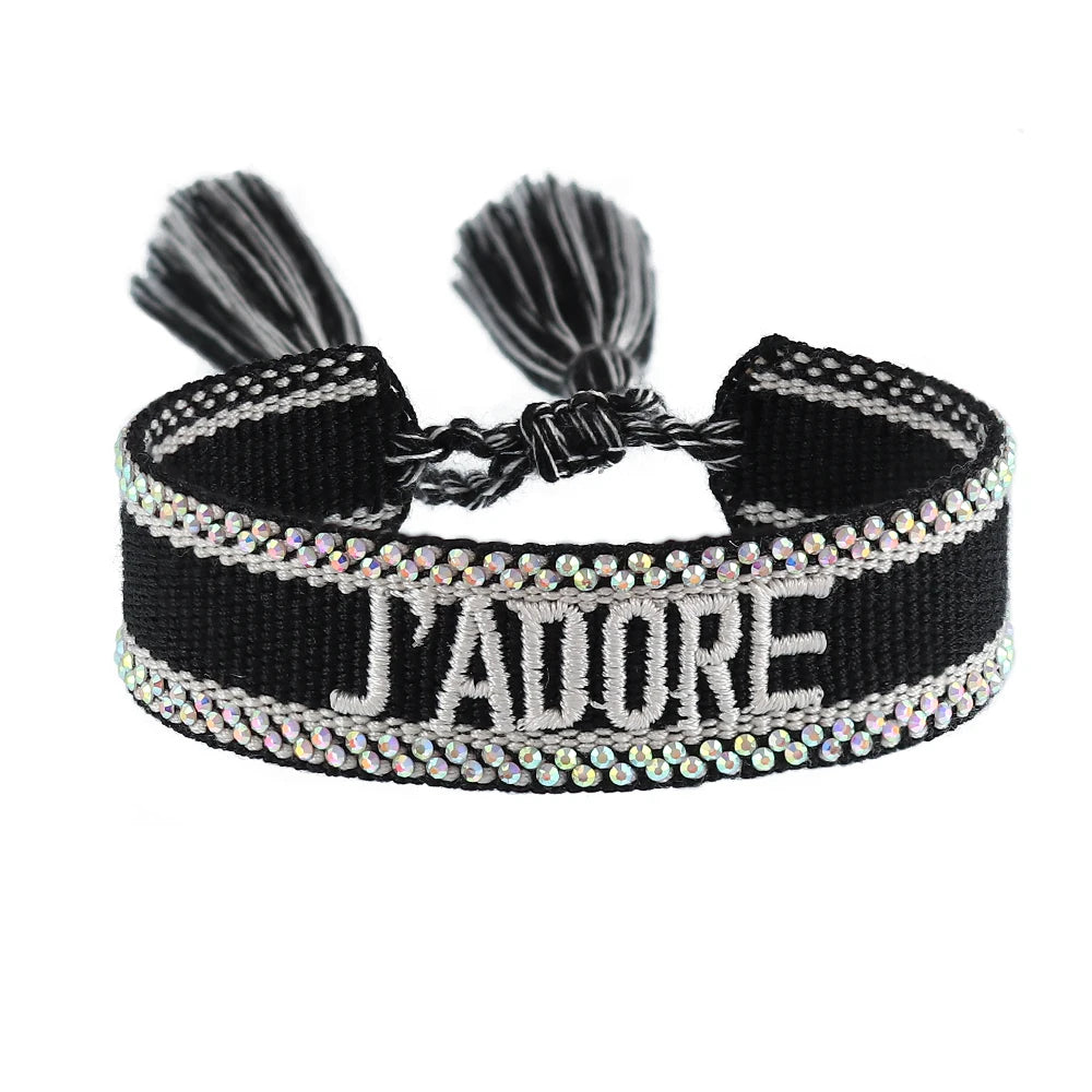 Bracelet en Coton Tressé Fait Main Ajustable Unisexe Style Classique