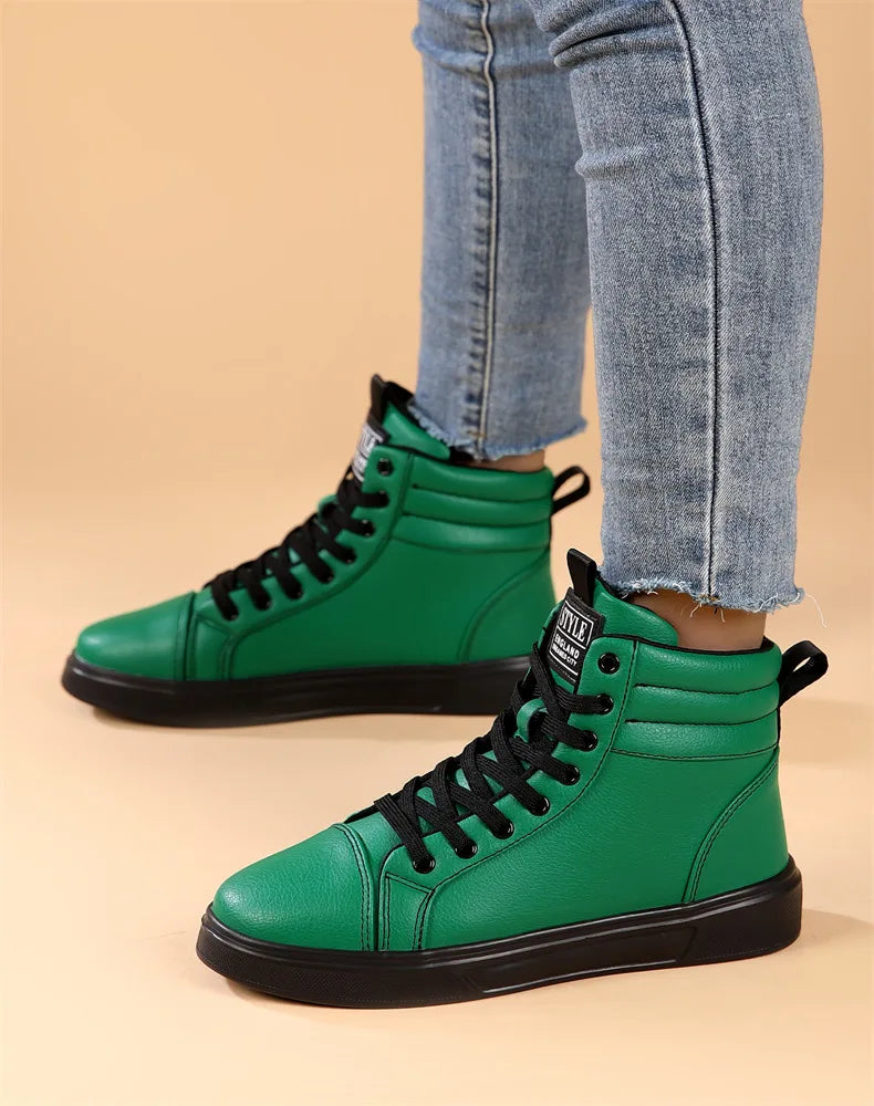 Baskets Skate Unisexes Hautes Confortables Design Moderne Semelle Caoutchouc