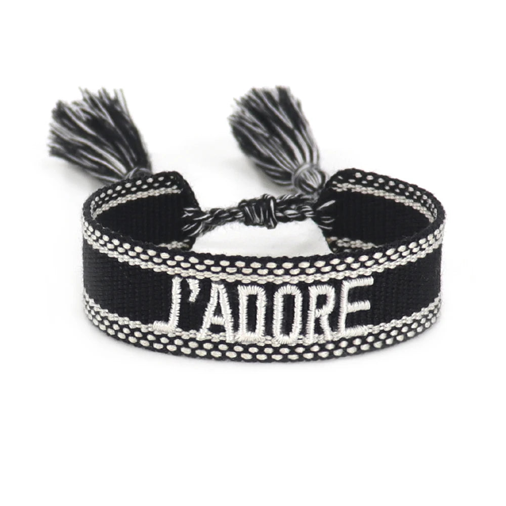 Bracelet en Coton Tressé Fait Main Ajustable Unisexe Style Classique