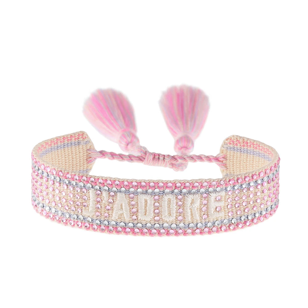 Bracelet en Coton Tressé Fait Main Ajustable Unisexe Style Classique