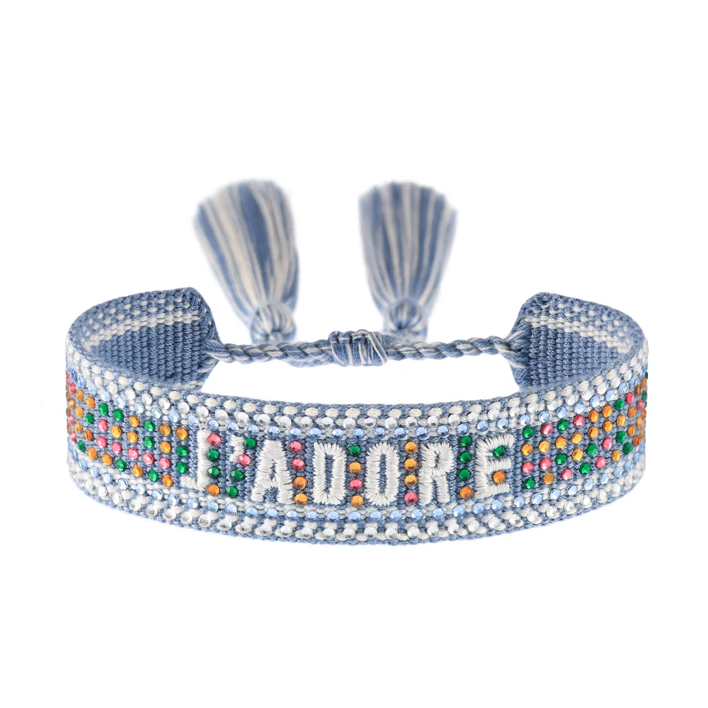 Bracelet en Coton Tressé Fait Main Ajustable Unisexe Style Classique